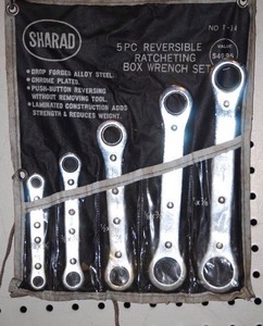 Sharad 5 piece reversible ratcheting boxed end wrench set