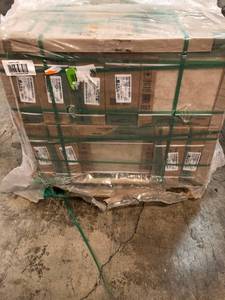 lot 1 image: Pallet with 42 cases of TrafficMASTER Baja 12 in. x 12 in. Beige Ceramic Floor and Wall Tile (15 sq. ft.  case)  not used