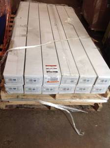 lot 9 image: Pallet with 12 cases of Home Decorators Collection Hand Scraped Strand Woven Warm Grey 38 in. T x 5-18 in. W x 72-78 in. L Engineered Click Bamboo Flooring  it  Covers 25.88 sq. ft. case notr used