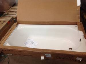 lot 20 image: American Standard Princeton 60 in. Left Hand Drain Rectangular Alcove Bathtub in White