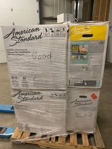 lot 27 image: Pallet of 6 American Standard toilets not used all inspected and complete includes Champion Max 4 Cadet and more