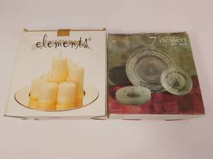 lot 33 image: Candle Holder and 7 Piece Desert Set