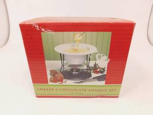 lot 40 image: Cheese and Chocolate Fondue Set
