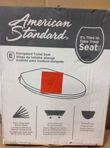 lot 4 image: American Standard Fluent Elongated Slow Closed Front Toilet Seat in White not used