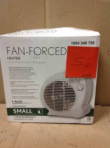 lot 56 image: 1500-Watt Electric Fan Forced Portable Heater USED in good Condition