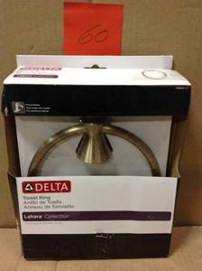 lot 60 image: Delta Lahara Towel Ring in Champagne Bronze new