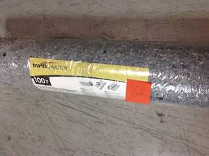 lot 62 image: TrafficMASTER 100 sq. ft. 3 ft. x 33.34 ft. x 18 in. Acoustical Underlayment with Attached Vapor Barrier for Laminate Flooring not used