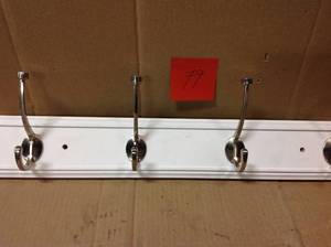 lot 79 image: Home Decorators Collection 27 in. Hook Rail with Satin Nickel 4-Hook in good Condition
