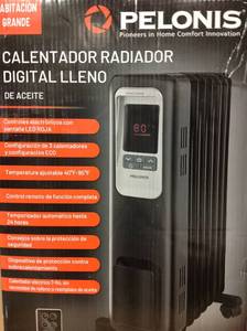 lot 82 image: Pelonis 1,500-Watt Digital Electric Oil-Filled Radiant Portable Space Heater in good Condition