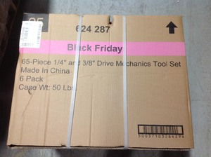 lot 105 image: Box of 6 New set Husky Mechanics Tool Set (65-Piece)