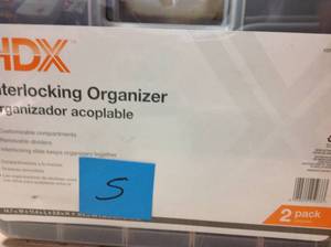 lot 5 image: HDX 15-Compartment Interlocking Small Parts Organizer in Black (2-Pack) in good condition