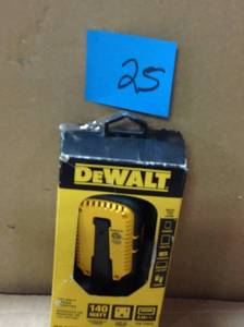 lot 25 image: DEWALT 140-Watt Power Inverter with Dual USB Ports in good condition