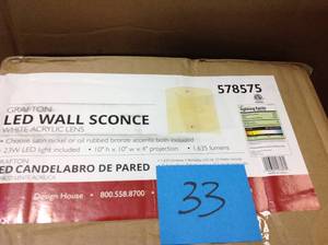 lot 33 image: Grafton 23-Watt Satin Nickel Integrated LED Wall Sconce not used
