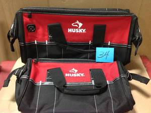 lot 34 image: Lot of 2 Husky Tool Bags