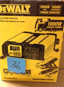 lot 36 image: DEWALT 1000-Watt Power Inverter in good condition