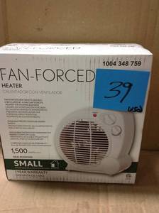 lot 39 image: 1500-Watt Electric Fan Forced Portable Heater USED in good condition