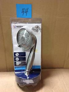 lot 44 image: Brecklyn 8-Spray 4 in. Single Tub Wall Mount Handheld Adjustable Shower Head in Spot Resist Brushed Nickel in good condition