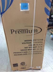 lot 50 image: PREMIUM 7.4 cu. ft. Top Freezer Refrigerator in Black, Counter Depth not used