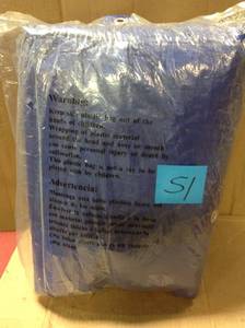 lot 51 image: 20x30 Blue Silver Tarp Water Resistant Medium Duty Tarpaulin Multipurpose Cover