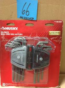 lot 66 image: Husky SAEMetric Ball End Hex Key Set (26-Piece) MISSING PCS