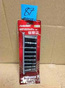 lot 87 image: Husky 38 in. Drive Thin Wall Deep Impact Socket Set MM (10-Piece) MISSING 1 PC