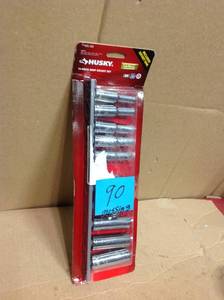 lot 90 image: Husky 12 in. Drive Deep Metric Socket Set (11-Piece) MISSING