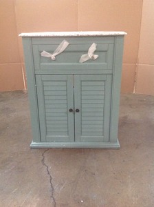 lot D106 image: Home Decorators Collection Hamilton Shutter 25 in. W x 22 in. D Bath Vanity in Sea Glass with Granite Vanity Top in Grey in good conditions