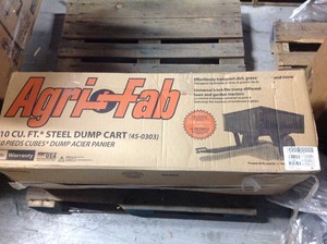 lot 107 image: Agri-Fab 10 cu. ft. Steel Dump Cart NOT USED