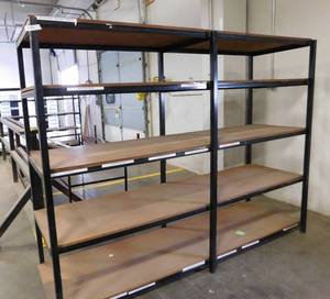 lot 341 image: Steel Shelving Unit - 8(w) x 6(h) x 27(d)