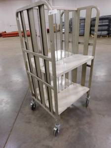 lot 387 image: Metal Rolling Utility Cart - 28(w) x 56(h) x 24