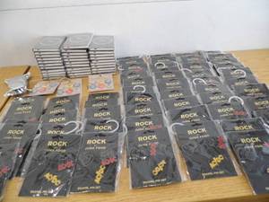 lot 116 image: ACDC Pins - Def Leppard Blank Books - Pins