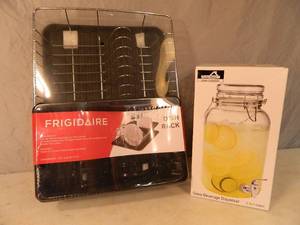 New Frigidaire Dish Rack and New Glass Beverage Dispenser