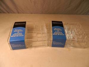 2 New Acrylic Cosmetic and Jewlery Organizers with Drawers