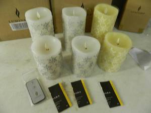 6 New Luminara Flameless Candles with Remote