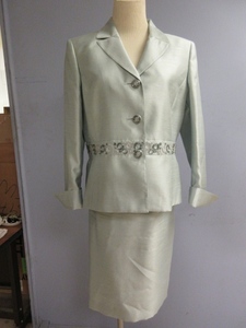 KASPER MINT GREEN SUIT WITH BEADED TRIM