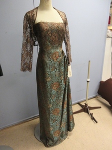 RICKIE FREEMAN FLOOR LENGTH FLORAL GOWN