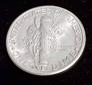 1944-S MERCURY DIME BU