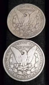 2 NEW ORLEANS MINT MORGAN SILVER DOLLARS 1889-O 1896-O