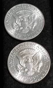 2 BU-UNC 1964 KENNEDY SILVER HALF DOLLARS