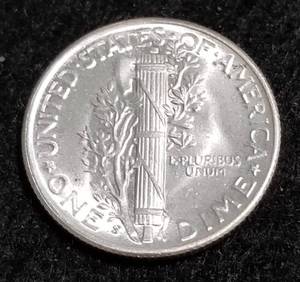 1945-S MERCURY DIME BU