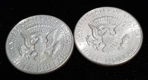 2 UNC 1964 KENNEDY SILVER HALF DOLLARS
