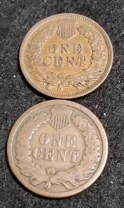 2 INDIAN HEAD CENTS 1879 1905