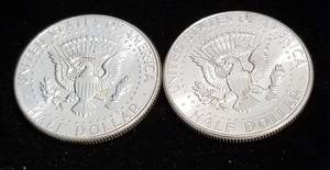 2 BU-UNC 1964 KENNEDY SILVER HALF DOLLARS