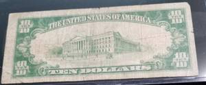 1934 US $10 FEDERAL RESERVE NOTE
