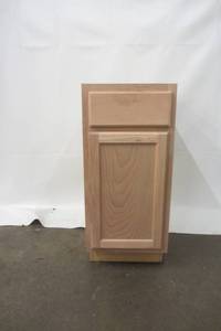 lot Z8 image: Hampton Bay Hampton Assembled 15x34.5x24 in. Base Kitchen Cabinet in Unfinished Beech