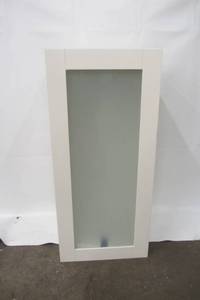 lot Z9 image: J COLLECTION Shaker Assembled 15x40x14 in. Wall Cabinet with Frosted Glass Door in Vanilla White