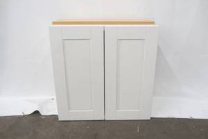 lot Z14 image: Hampton Bay Princeton Shaker Assembled 30x30x12 in. Wall Cabinet in Warm White