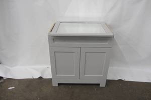 lot Z17 image: Glacier Bay Everdean 31 in. W Vanity in Pearl Gray BASE AND MIRROR ONLY