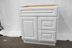 lot Z18 image: Hampton 30 in. W x 21 in. D x 33.5 in. H Bathroom Vanity Cabinet Only in White