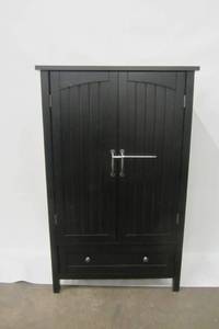 lot Z25 image: Farmhouse Black Storage Pantry with Drawer